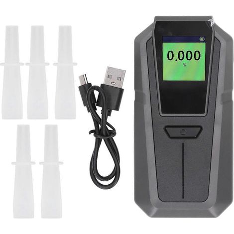 Tragbarer Alkoholtester mit hoher Genauigkeit, Lichtalarm und Mundstücken