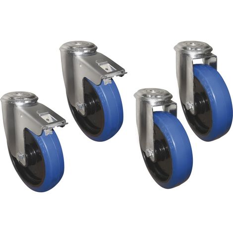 Jeu de roues pour caisses en aluminium renforcé