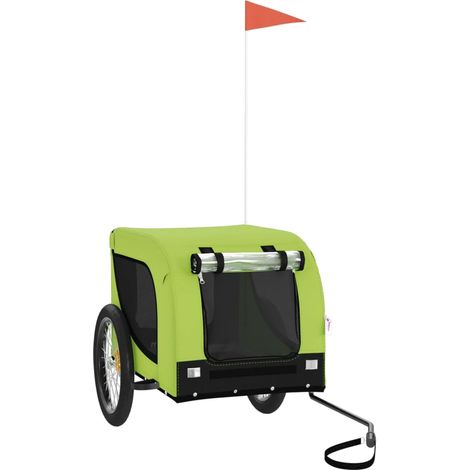Remorque de vélo pour animaux de compagnie vert et noir
