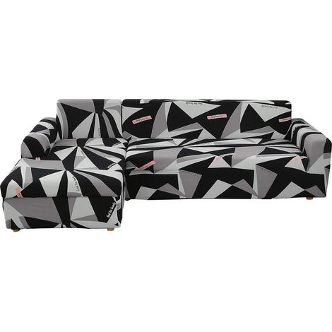 2 Pièces Housse canapé angle, tissu velours extensible, antidérapante, lavable, pour salon 1+3 places (1/5)