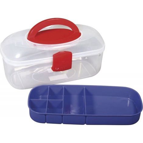 Boite de rangement - Rayher - 39254000 - Transparent - Poignée de transport - Insert amovible