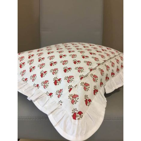Housse de Coussin romantique brodé - 40x40cm - Blanc (1/3)
