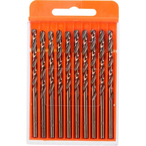 Jeu de 10 forets hélicoïdaux en acier rapide HSS M35, diamètre 3/16 pouce, outils de perçage robustes pour métal (1/5)