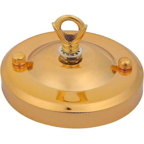 Plaque de fixation pour luminaire suspendu en métal doré, support de montage universel sécurisé pour lampe suspendue.