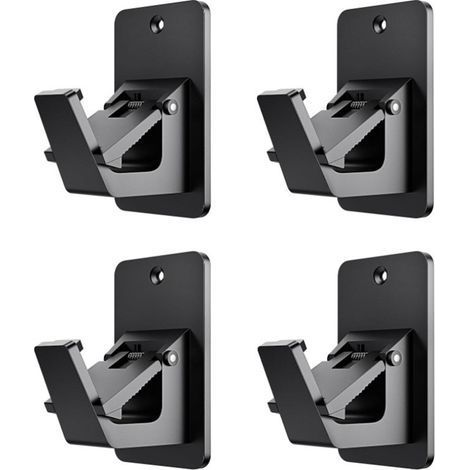 Supports de tringle à rideaux adhésifs 3M sans perçage – Crochets universels sans dommage pour tringle de fenêtre de salle de bain. chambre et cuisine (lot de 4. noir) (1/4)