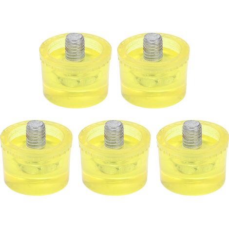 Lot de 5 têtes de marteau caoutchouc transparent jaune M8x1 doux rechange Ø25mm embouts de frappe accessoires (1/5)