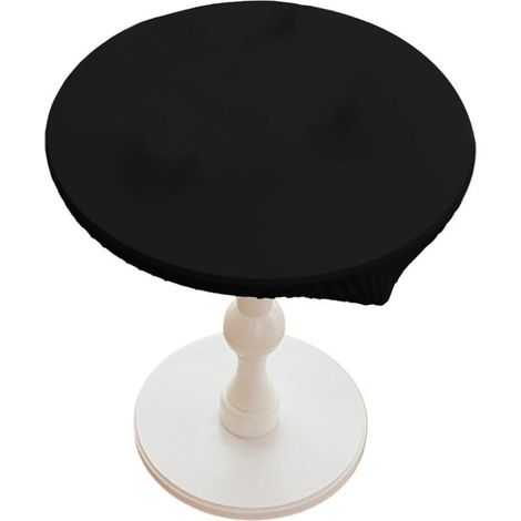 Nappe ronde en cuir synthétique extensible infroissable pour intérieur et extérieur, noir, vert, café, gris, 70 cm (noir, 80 cm) (1/5)