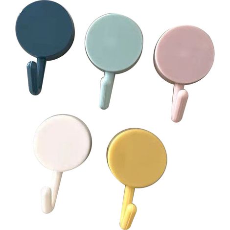 Starke und zuverlässige Klebehaken – 5er-Set runde Wandhaken, vielseitig einsetzbar, schlichtes Design für Küche, Bad und Büro (1/5)