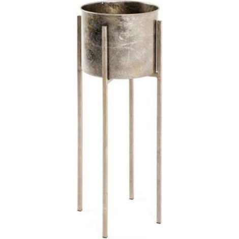 Porte plante coloris bronze antique en métal - H 71 x Ø 27 cm