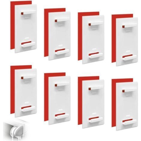 Set of 8 Short Adhesive Supports for Klemmfix, No Drilling White, Day Night Blind Without Drilling, Day and Night Blind, for Roller Blinds, Blackout Shutters, Living Room, Bedroom and Kitchen (1/5)