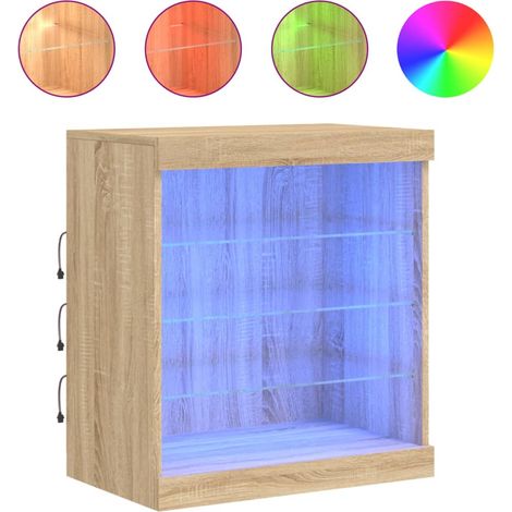 Maison Exclusive - Aparador con luces LED roble Sonoma 60,5x37x67 (1/5)