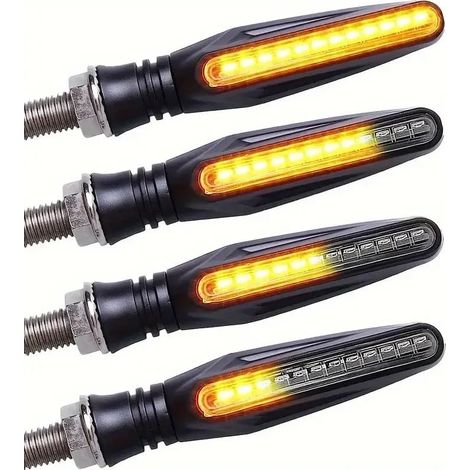 Paquete de 4 intermitentes para motocicleta, LED universal, 12V, luz indicadora ámbar, luz intermitente, luz de advertencia, accesorios para luces traseras. (1/5)