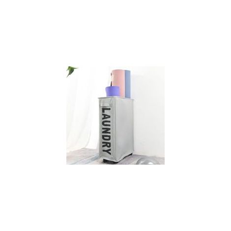Panier à linge pliant de 42 litres - gris clair avec 4 roues, collecteur de linge, bac à linge rectangulaire pour le rangement des vêtements à la maison