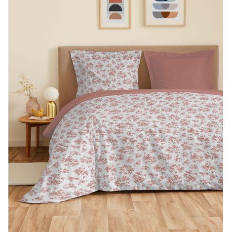 Parure de draps 4 pièces "Vanessa" pour lit 140 x 190 cm Eloise Abricot