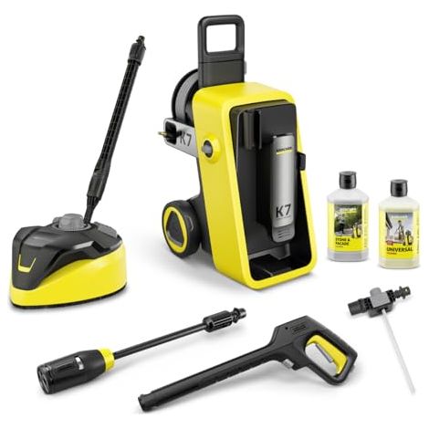 Kärcher Hidrolimpiadora K 7 Comfort Premium Home, Amarillo, Eléctrico, presión 180 Bar Máx, caudal 600l/h, Pistola y Manguera Alta presión, Kit para hogar Limpia Superficies y detergentes