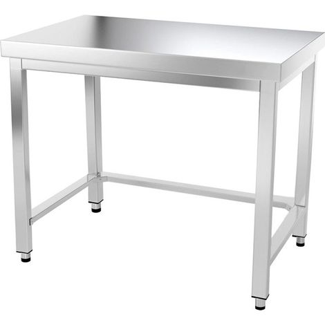 Table de travail en inox 1200 x 800 mm avec renfort PREMIUM - GOLDINOX (1/4)