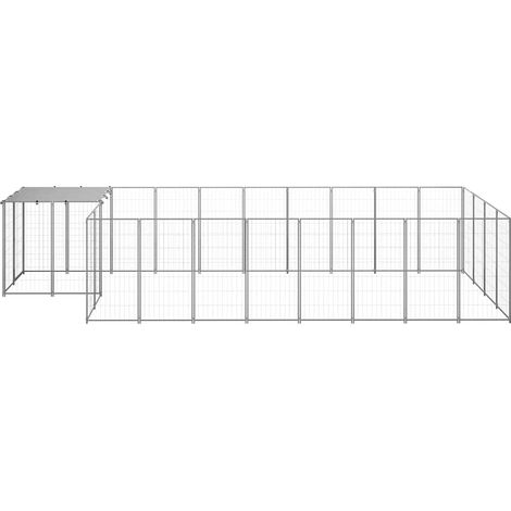 Maison Exclusive - Gabbia per Cani Argento 10,89 m² in Acciaio (1/5)