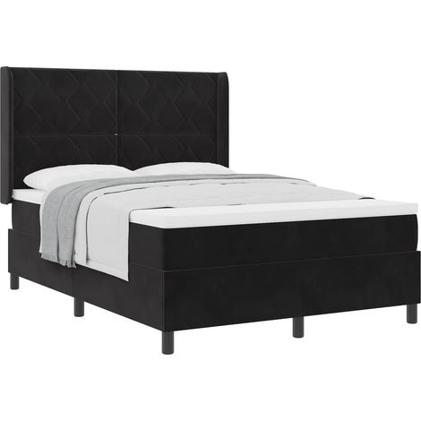Maison Exclusive - Letto a molle con materasso Nero 140 x 190 cm Velluto