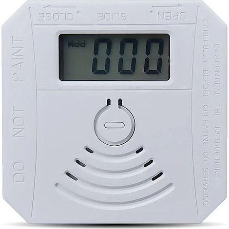 Detector de gas, detector combinado de monóxido de carbono y humo, detector de CO y humo a pilas con pantalla LED, luz intermitente, alarma sonora y patrón de advertencia sonora. (1/4)