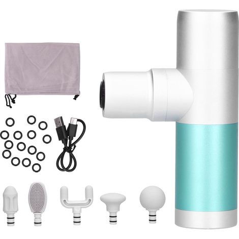 Mini masseur portatif rechargeable USB, soulagement fatigue musculaire, relaxation muscles, électrique compact vert. (1/5)
