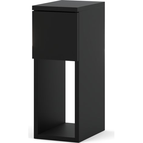 COMODINO STRETTO 20CM NERO, TAVOLINO DA CAMERA DA LETTO NAKASTLIK LOFT