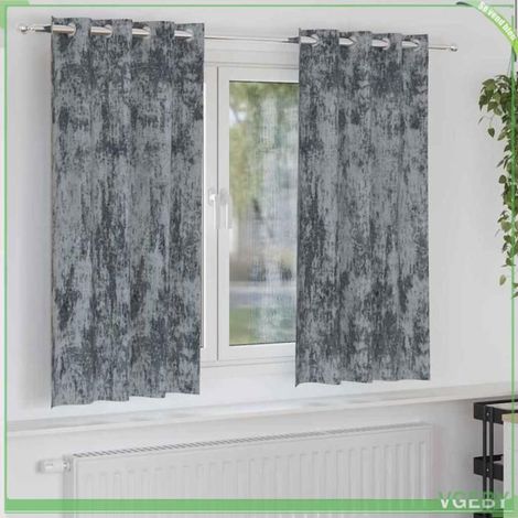 4107649 Rideaux en velours 2 pcs Gris Argenté 175 x 140 cm Velours (1/5)