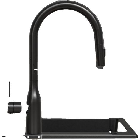 Grifo de cocina, giratorio 360°, fácil instalación, negro, G3/8 (1/2)