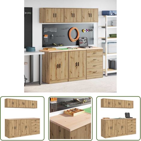 vidaXL Garagenschränke 6 Stk. Artisan-Eiche Holzwerkstoff (1/5)