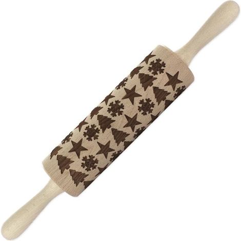 Rouleau à pâtisserie en bois motif noël 39 cm Fackelmann Noël (1/5)