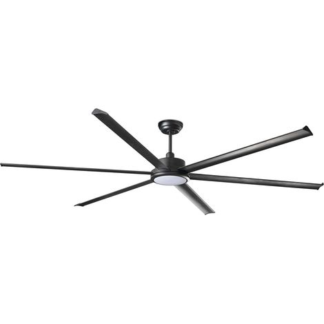 Faro Rotterdam Ventilatore da soffitto XXL a 6 pale nero opaco con luce 3000K (1/2)