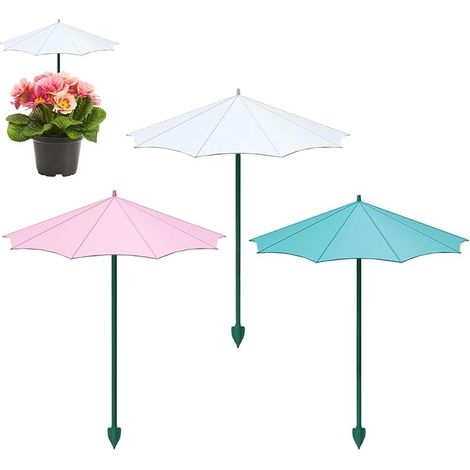 Parapluie d'ombrage pour plantes - Lot de 3 pièces, 34 cm Pots parapluie anti-UV Protection pour plantes de jardin avec piquet d'ancrage Installation facile pour balcon, terrasse ou patio (1/5)