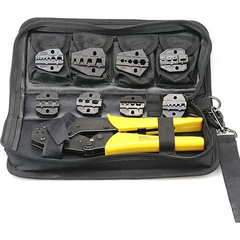 Pince à sertir pour câbles et fils, pince à sertir pour cosses à verrouillage, outils pour cosses d'extrémité de fils (1/5)