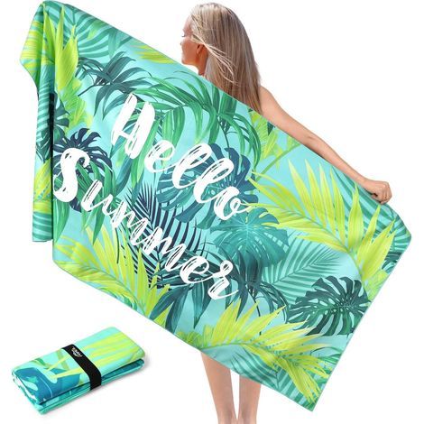 XXL-Strandtuch, Mikrofaserhandtuch 90 x 180 cm, leicht und schnelltrocknend, geeignet für Strand, Sport, Reisen, Sauna und Pool (1/5)