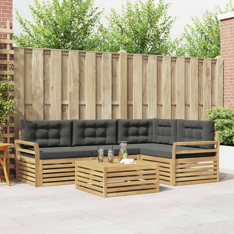 vidaXL Outdoor-Sofagarnitur 5 Stk. Weiß und Anthrazit Polyester (1/5)