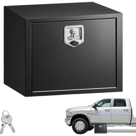 Caja de herramientas Vevor para montaje bajo chasis de camiones, 609 x 305 x 356 mm, caja de almacenamiento de acero resistente para remolques con cerradura y llaves, organizador. (1/2)