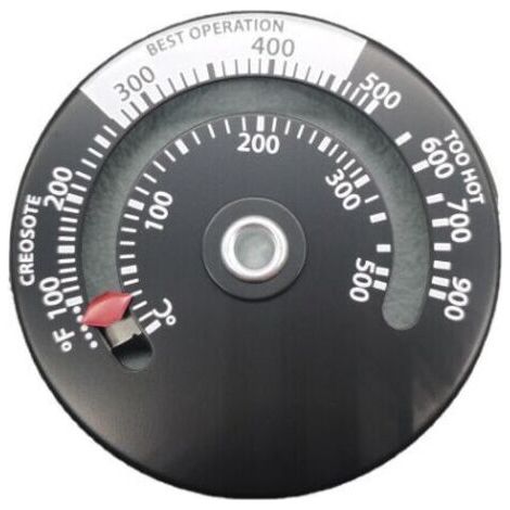 Thermomètre Thermomètre Magnétique pour Poêle à Bois Cheminée Souffleur Thermomètre avec Sonde Maison Haute Sensibilité Grill Thermomètre Noir (1/4)