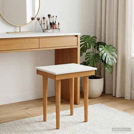 vidaXL Sgabello da tavolo da trucco FAUSKE Bianco 40 x 33 x 45 cm (1/5)