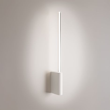 Brilliant Lampada da Parete LED 1 Luce 5W Cilindrica in Alluminio Verniciato Bianco CCT Selezionabile 2200K-3000K Design Minimalista 50.7 cm (1/2)