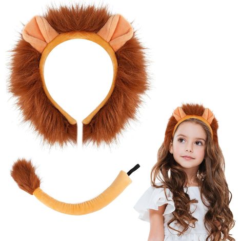Kit costume da leone, set costume da animale per bambini, fascia e coda da zebra, costume cosplay da giraffa, costume da leone per bambini per Carnevale, Halloween, feste in maschera, compleanno