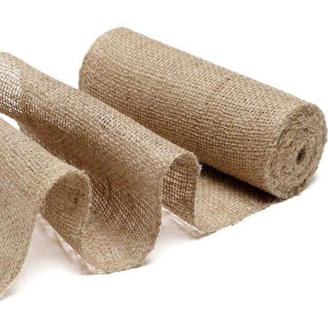 Jute en rouleau - Ruban de jute naturel pour jardin et loisirs créatifs - 10 mètres - Résistant - Tissu décoratif et protecteur - Marron - 15 cm (1/5)