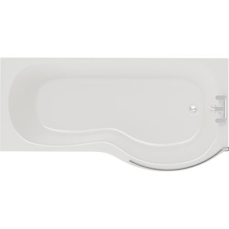 Plage 1500mm Right Hand P Shaped Shower Bath with Bath Screen and Front Bath Panel (1/5)