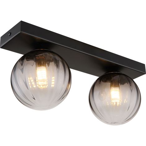 Globo - aplique de pared - Dallerta - negro - vidrio vidrio