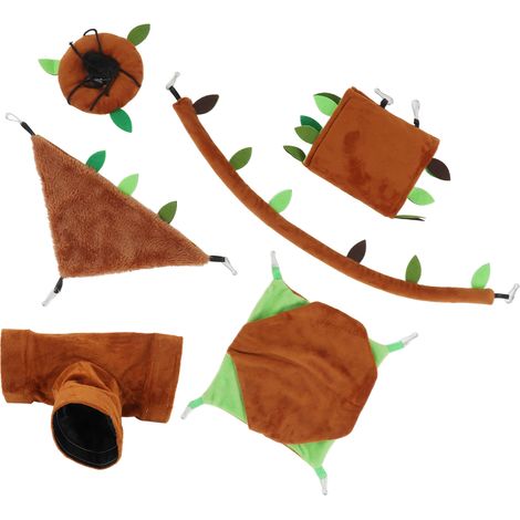 Ensemble de 6 hamacs suspendus chauds pour petits animaux (hamster, rat, cochon d'Inde, planeur de sucre) (1/5)