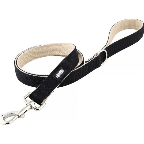 Guinzaglio per cani nero resistente HUGGY DOGGY leggero S (1/5)