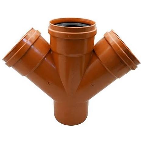BRAGA DOUBLE 100/45°  RAL 8023 Dimensions : Diam. 100
