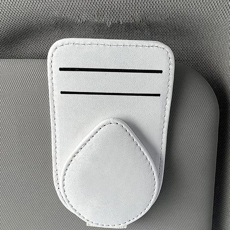 Set di 2 portaocchiali magnetici per auto in ecopelle di alta qualità,colore bianco (1/5)