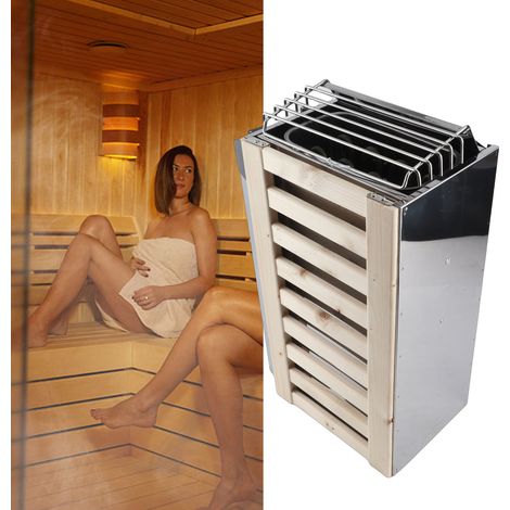 Saunaofen für den Innenbereich mit integrierter Steuerung, Saunaausstattung, 3,6 kW, Edelstahl, 230 V, 51 x 32 x 20,5 cm (1/5)