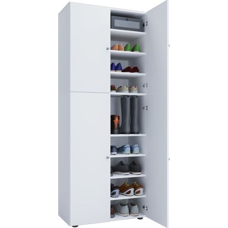 XXL Legno Armadio per scarpe Lona 9 70x184x40 - VCM