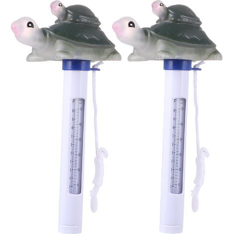 2-teiliges Schildkrötenthermometer, Poolthermometer, Schwimmthermometer, Babybadethermometer, Temperaturmessgerät mit Cartoon-Tiermotiv (1/5)