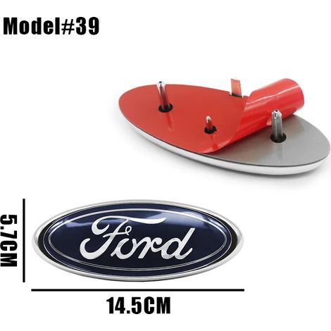 (Modèle 39 14,5 x 5,7 cm) - Convient pour : Logo de calandre avant, logo de capot, autocollant bleu, accessoires automobiles. Convient pour : Focus mk2 mk3, Fiesta F150 F250, Ranger, Mondeo mk4. (1/5)